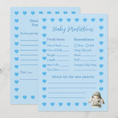 Baby Boy Shower Prediction Game Card 招待状 (正面/裏面)