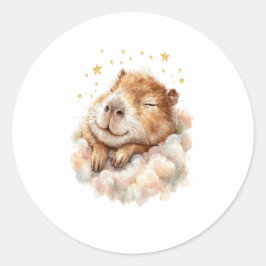 Baby Boy Shower Sticker • Cute Capybara ラウンドシール