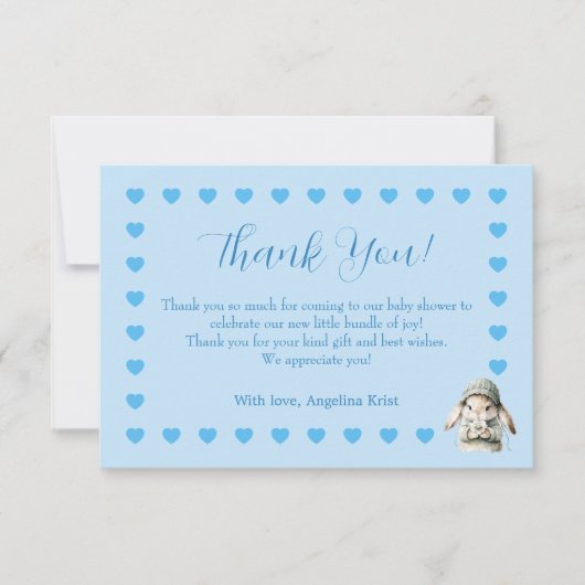 Baby Boy Shower Thank You Card サンキューカード (正面)