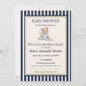 Baby Boy Teddy Bear Baby Shower Invitation  招待状 (正面)