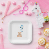 Baby Boy Teddy Bear Party Plates ペーパープレート (パーティー)