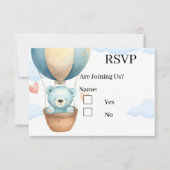 Baby Boy Teddy Bear RSVP Cards (正面)