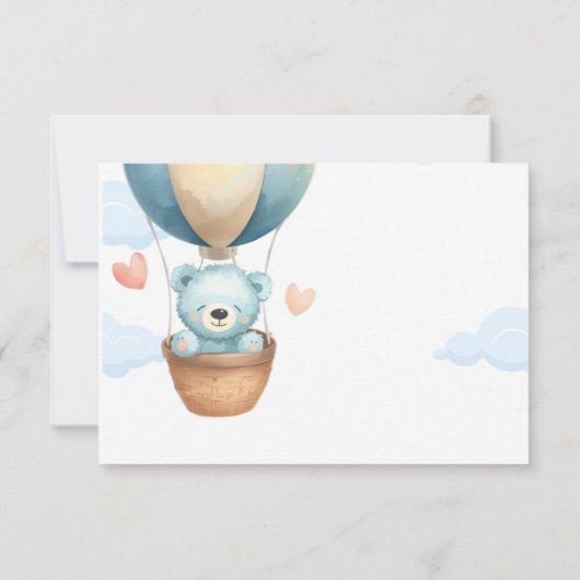 Baby Boy Teddy Bear RSVP Cards  (裏面)