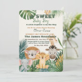 Baby Boy Tropical Jungle Safari Shower Invitation 招待状 (スタンド正面)