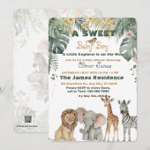 Baby Boy Tropical Jungle Safari Shower Invitation 招待状 (正面/裏面)