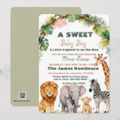 Baby Boy Tropical Jungle Safari Shower Invitation 招待状 (正面/裏面)