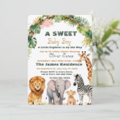 Baby Boy Tropical Jungle Safari Shower Invitation 招待状 (スタンド正面)
