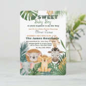 Baby Boy Tropical Jungle Safari Shower Invitation 招待状 (スタンド正面)