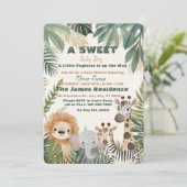 Baby Boy Tropical Jungle Safari Shower Invitation 招待状 (スタンド正面)