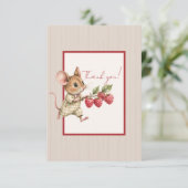 Baby Boy Woodland Animal Flat Thank You Card サンキューカード (スタンド正面)