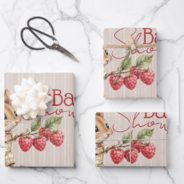 Baby Boy Woodland Animal Shower ラッピングペーパーシート