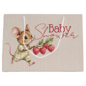 Baby Boy Woodland Animal Shower ラージペーパーバッグ (正面)