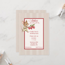 Baby Boy Woodland Animal Shower 招待状