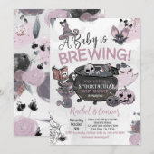 Baby Brewing Hallowen Baby Shower 招待状 (正面/裏面)