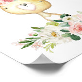 Baby Bunny, 森の動物たち, ボヘミア, ピンクの花 ポスター (角)