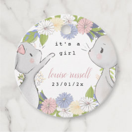 baby bunny floral baby shower フェイバータグ