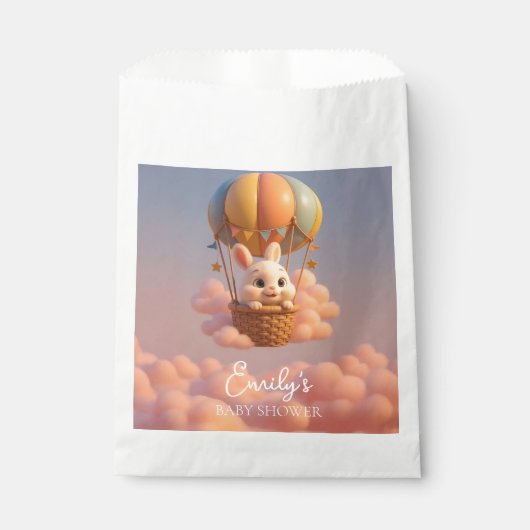 Baby Bunny Hot Air Balloon - Baby Shower Gift Bag フェイバーバッグ (正面)
