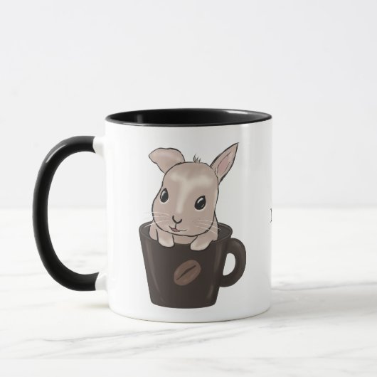 Baby bunny in mug マグカップ (左)