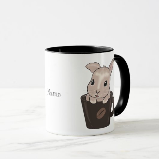 Baby bunny in mug マグカップ (正面右)