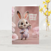 Baby Bunny in Purple Romper w/ Roses Encouragement カード (黄色い花)