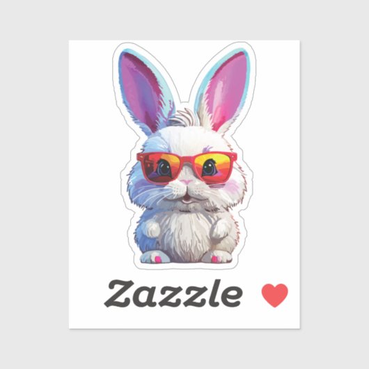Baby Bunny Sticker with Sunglasses シール (シート)