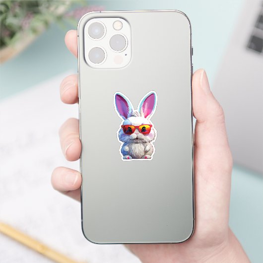 Baby Bunny Sticker with Sunglasses シール (スマートフォン)