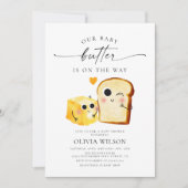 Baby Butter Yellow Baby Shower 招待状 (正面)