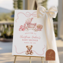 Baby Carriage Baby Shower Welcome Sign