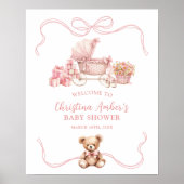 Baby Carriage Baby Shower Welcome Sign ポスター (正面)
