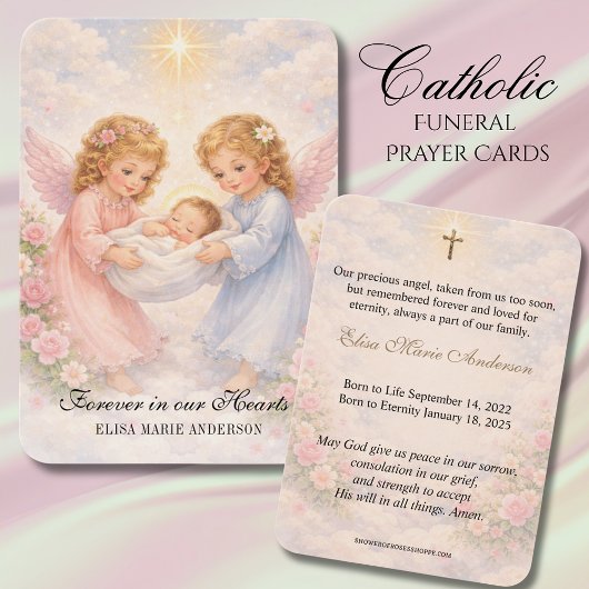 Baby Catholic Funeral Memorial Holy Card -
