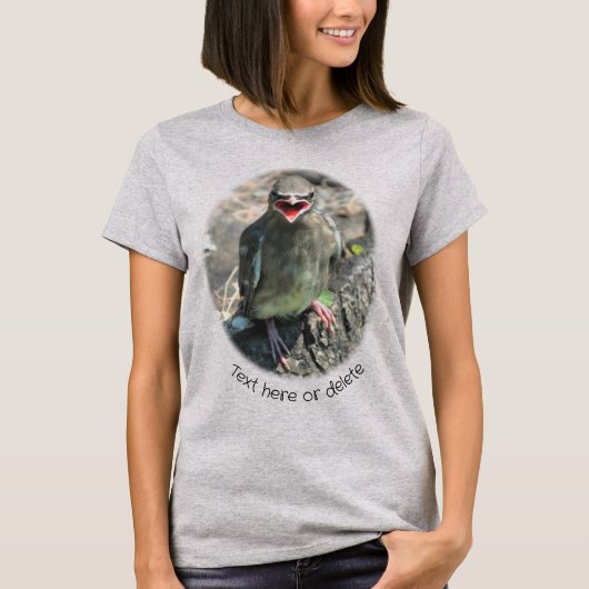Baby Cedar Waxwing Bird Nature Personalized Tシャツ (正面)