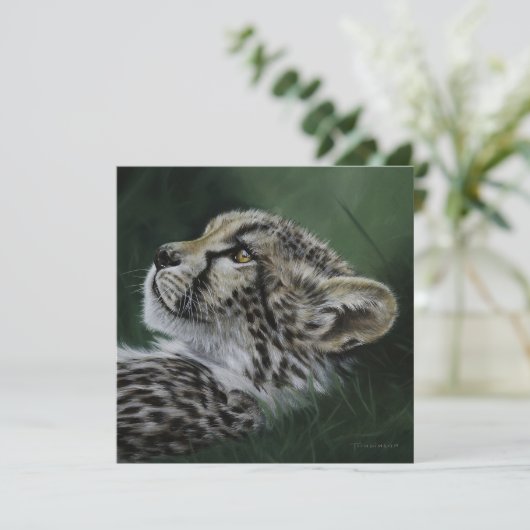 Baby Cheetah blank card with envelope カード (スタンド正面)