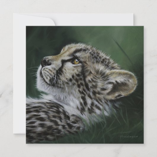 Baby Cheetah blank card with envelope カード (正面)