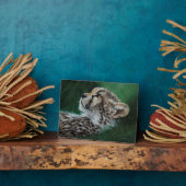 Baby Cheetah Fotoplaat met standaard フォトプラーク (側面)