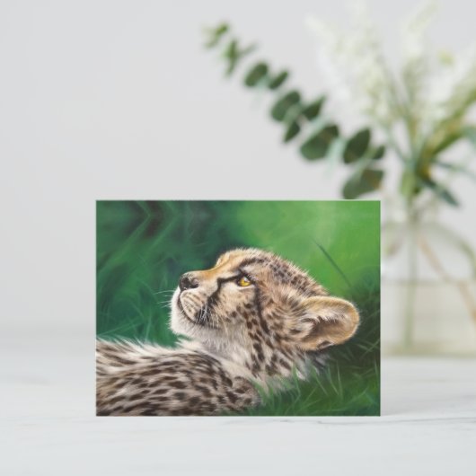 Baby Cheetah postcard ポストカード (スタンド正面)