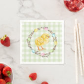 Baby Chick And Pastel Willow Wreath Easter スタンダードカクテルナプキン (インサイチュ)