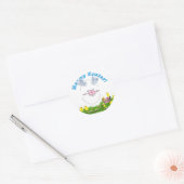 Baby Chicks Easter Basket Photo Frame ラウンドシール (封筒)