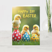 Baby Chicks Easter Greetings Card カード (正面)