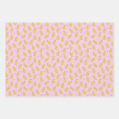 Baby Chicks Farm Animal Cute Kawaii Pattern Pink ラッピングペーパーシート (正面2)