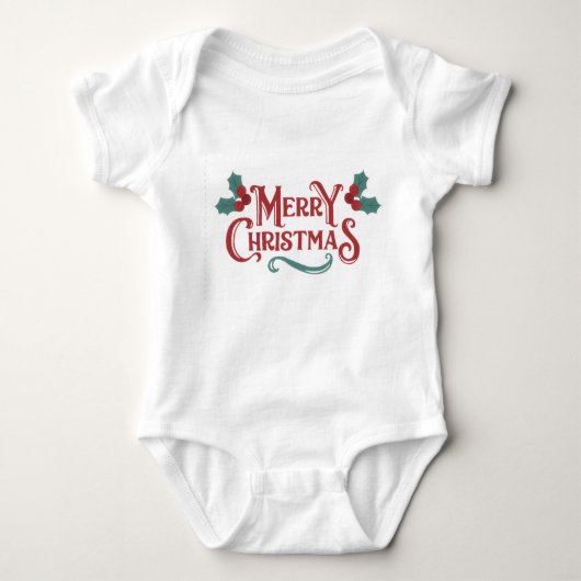 Baby Christmas One-Piece | Merry Christmas Outfit  ベビーボディスーツ (正面)