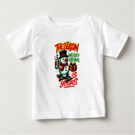  Baby Christmas Snowman Ultra-Soft Festive ベビーTシャツ