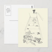Baby Climbing the Stairs Drawing Funny Family Art ポストカード (正面/裏面)