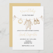 Baby Clothes Gender neutral Baby shower 招待状 (正面/裏面)