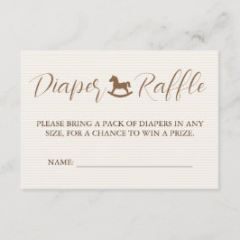 Baby Clothesline Baby Shower Striped Diaper Raffle エンクロージャーカード