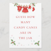 Baby Clothesline Guess How Many Shower Game sign 招待状 (正面)