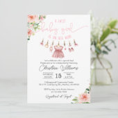 Baby Cloths赤ちゃんシャワー招待状for a Girl 招待状 (スタンド正面)