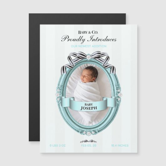 Baby & Co Birth Announcement Magnet (正面/裏面)