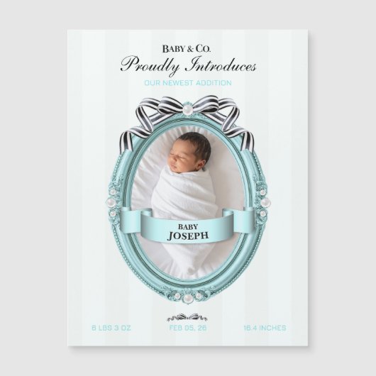 Baby & Co Birth Announcement Magnet (正面)