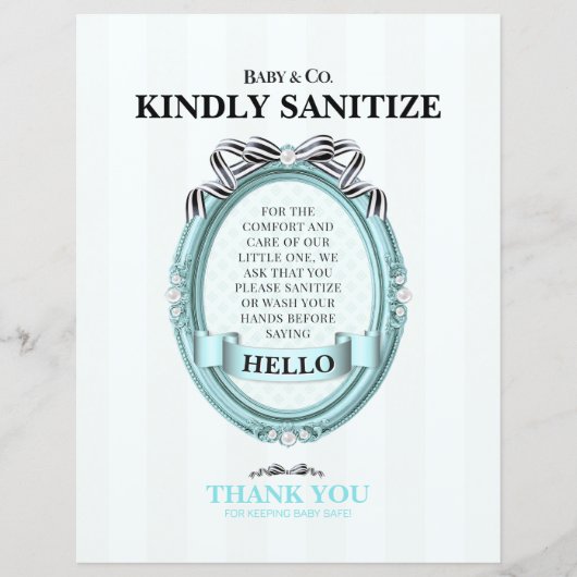 Baby & Co Sanitize Station Sign (正面)