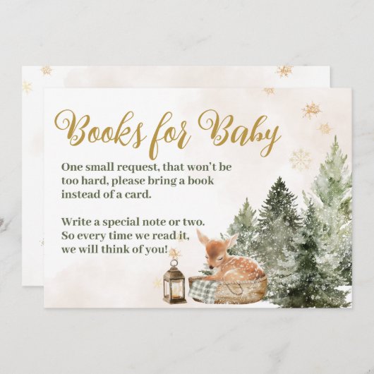 Baby Cold Outside Rustic Deer Winter Baby Shower 招待状 (正面/裏面)